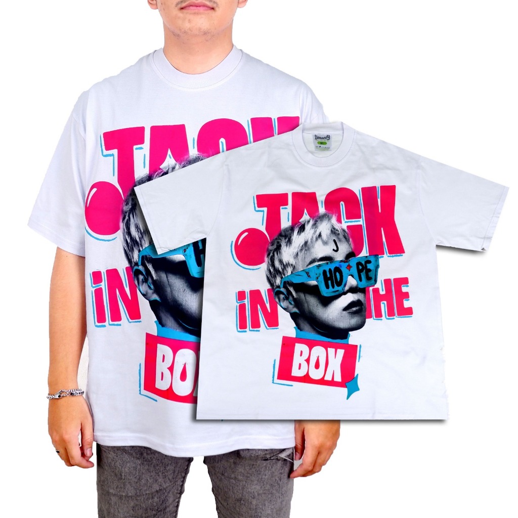 VONSEEY JHOPE ในกล่อง BTS KOREAN BOYBAND เสื้อยืด OVERSIZEP สีขาว