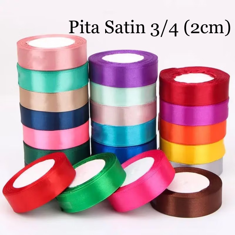 3/4 INCH 2 CM WIDE SATIN RIBBON, 20 YARDS ต่อม้วนสําหรับของขวัญ BOUQUETS, HAMPERS