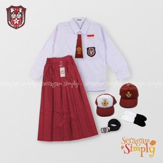 Simply SETELAN SUPER LENGKAP SERAGAM SEKOLAH SD PANJANG CEWEK - Baju Panjang Rok Panjang