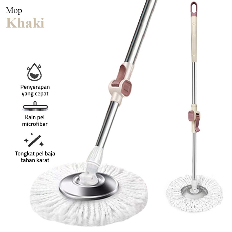 Shop.Eazy Bundle Spin Mop Stick + ผ้าถูพื้นไมโครไฟเบอร์ - ไม้ถูพื้น Aclima Mop Head Stick 2099