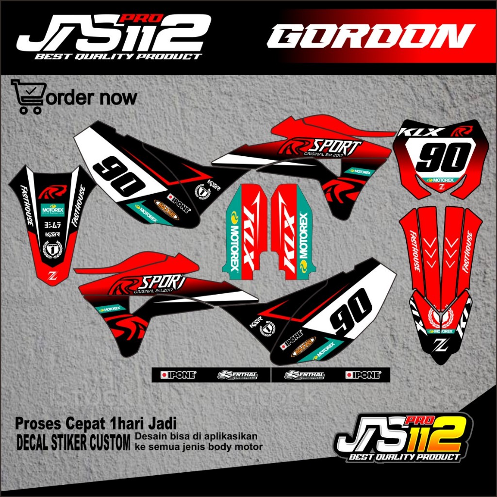 DECAL KLX GORDON DECAL BODY GORDON DECAL KAWASAKI KLX GORDON DECAL