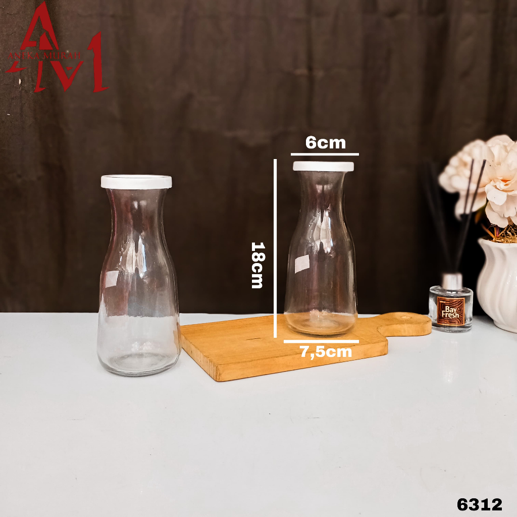 JJ 350C GLASS JUICE BOTTLE (6312) + FREE BUBBLE WRAP