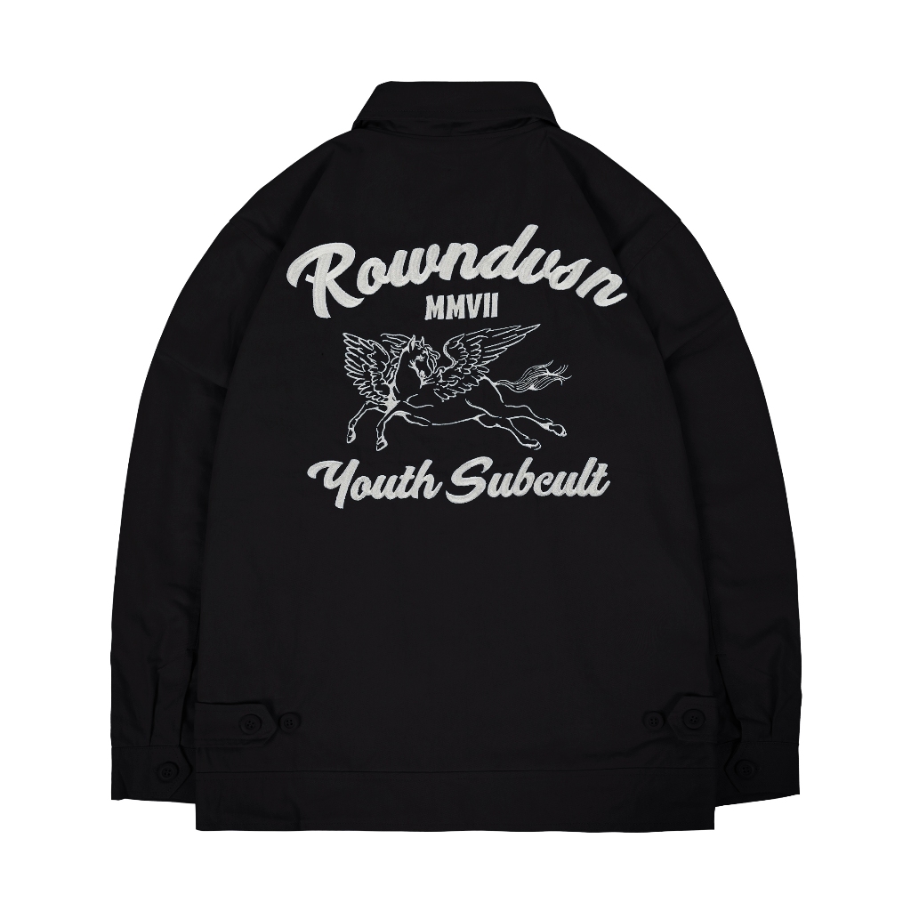 Rown Division Official Deck Jacket - Rowndvsn Catalonia Black Canvas Jacket