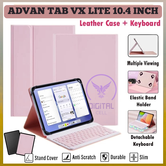 Advan Tab VX Lite 10.4 นิ้ว Folio Case Non/ทัชแพดคีย์บอร์ดบลูทูธปกหนังสือ Slim Stand Leather Design 