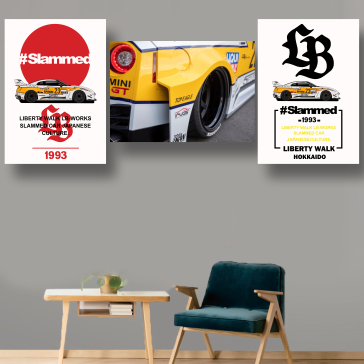 KARIMAKE GARAGE ความงามโปสเตอร์ไม้ลําลอง NISSAN SKYLINE R35 LBWK LIBERTY WALK V3