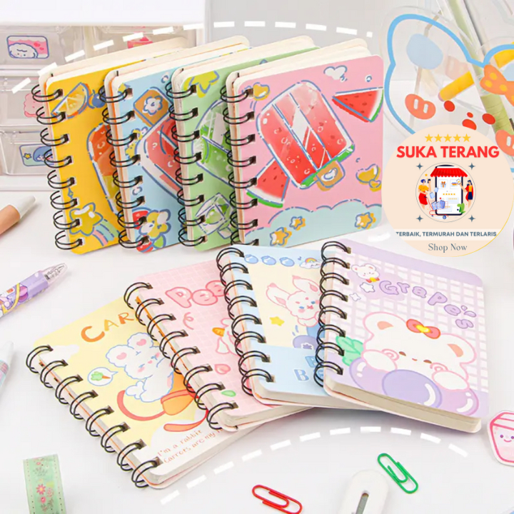 ST Mini Notebook A7 Cute Motif Ring Notebook / Small Notebook A7 Size