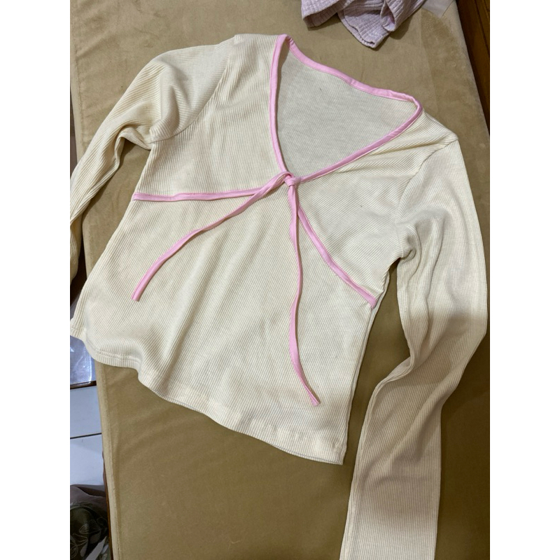 Top coquette สีเหลือง