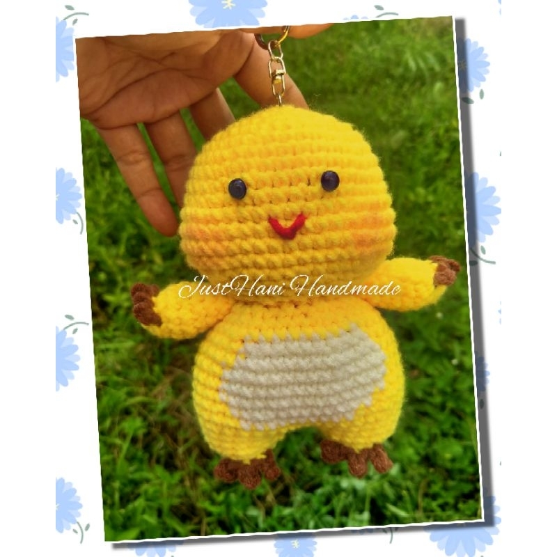 GANTUNGAN JustHani Handmade Crochet Amigurumi Nailong Dino พวงกุญแจถัก Nailong Dino