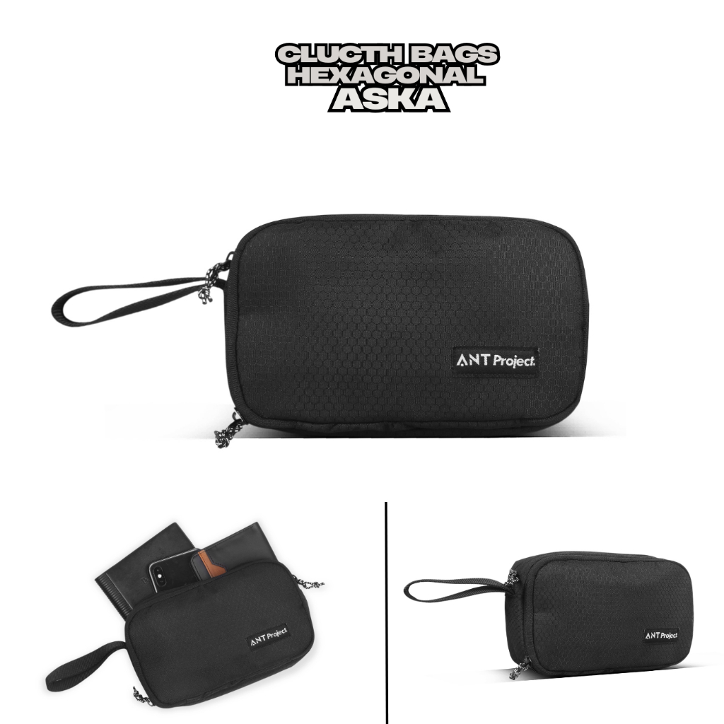 ANT PROJECT - กระเป๋าคลัทช์หกเหลี่ยม ASKA BLACK - Doppkit - กระเป๋าถือ