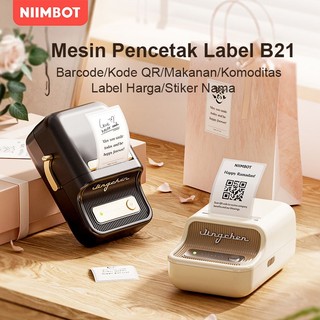 NIIMBOT B21 B1 Printer Label Termal Portabel, Printer Label Barcode Bluetooth, Garansi 1 Tahun