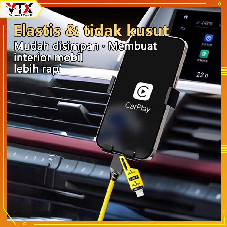 VTX 4 in 1 65W 6A Fast Quick Charging Spring Data Cable Spiral Wrap Data Cable