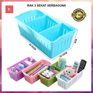 ANG RAK PARTISI 3 SEKAT / KERANJANG PENYIMPANAN SERBAGUNA