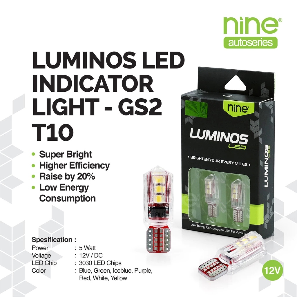 LUMINOSLED 5W ไฟเลี้ยวสําหรับรถยนต์และรถจักรยานยนต์ 3030 T10 6 จุด GS2 - NINE AUTOSERIES
