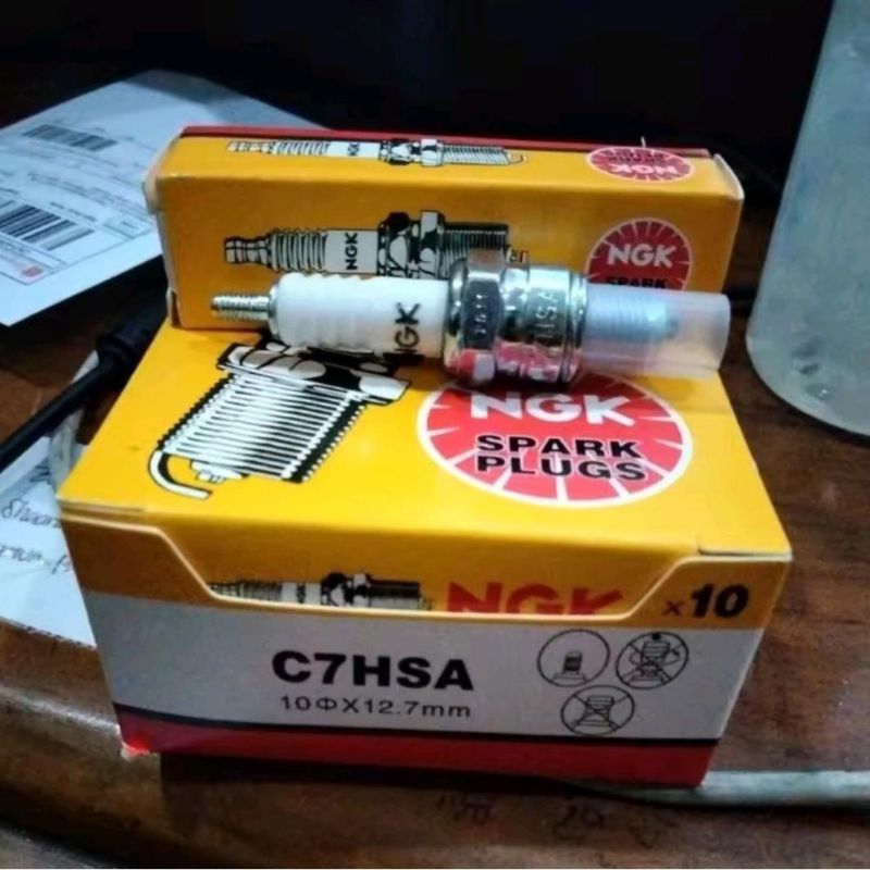 แพคเกจ 10 ชิ้น NGK C7HSA SPARK PLUG NGK C7 SPARK PLUG สําหรับ MIO, GRAND, SUPRA X OLD, F1ZR