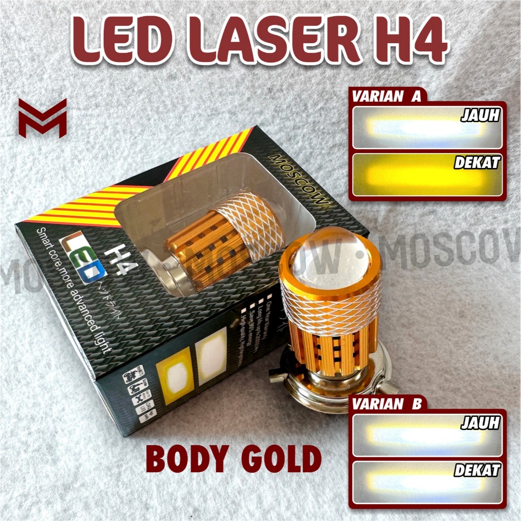 ไฟ LED MAIN LED เลเซอร์ไฟหน้า H4 MOSCOW TWO สีสีขาวสีเหลือง AC DC ORIGINAL MOSCOW คุณภาพสูง SUPER BR