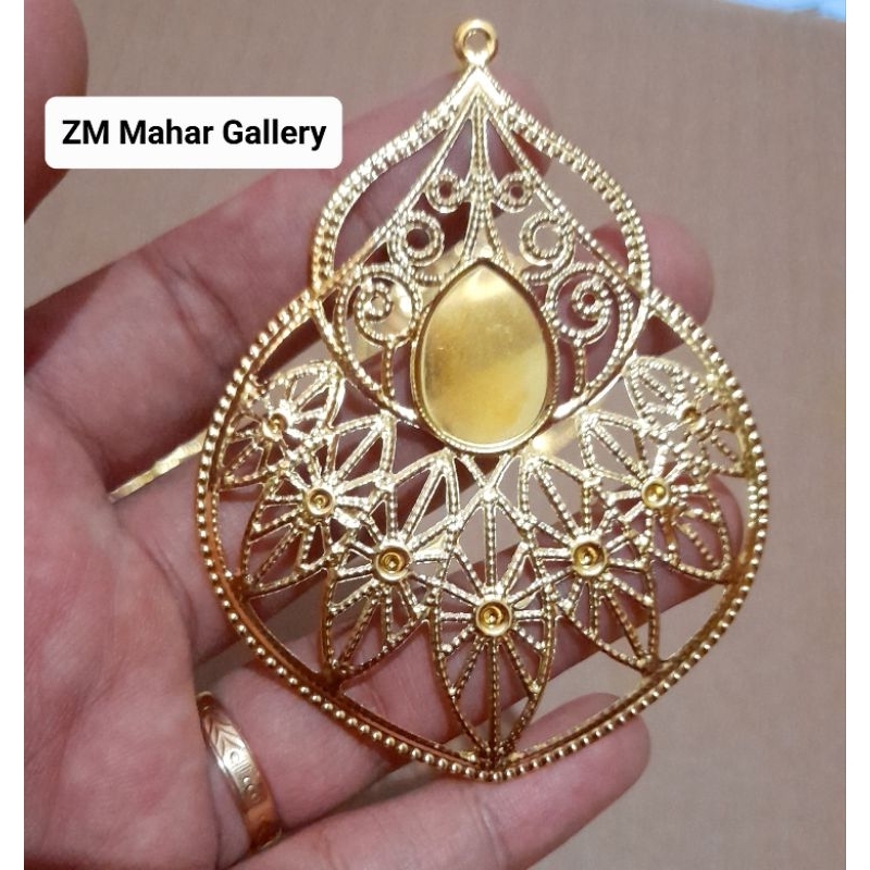 12 ชิ้นขนาดใหญ่ Gold Water Drop Variation แผ่น 8 ซม. x 6,2 ซม | อุปกรณ์เสริมสร้อยคอ Hearprice Etc