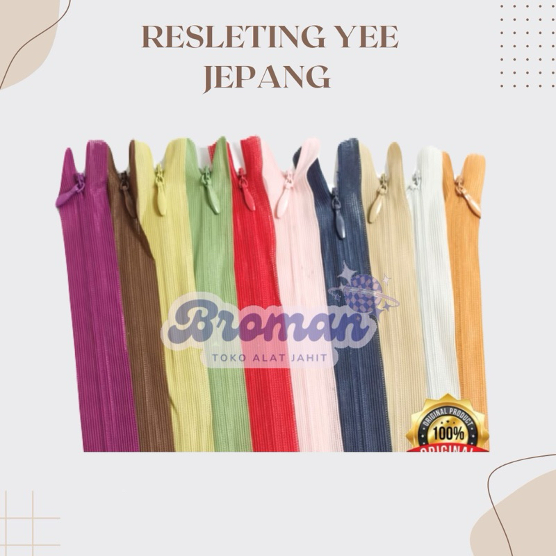 JAPANESE ZIPPER "YEE" BRAND 10 INCHES (25CM) "DOZEN"