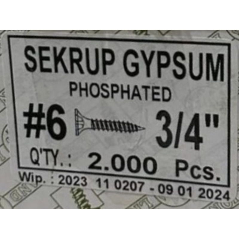 MOON LION GYPSUM SCREWS 6 8 / 6 8 BULK BULK 100 ชิ้น