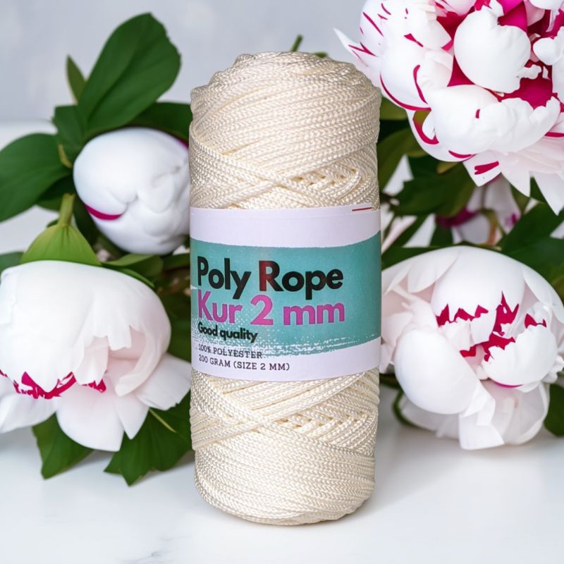 POLY ROPE KNITTING YARN 2 MM ชุดขาวดํา