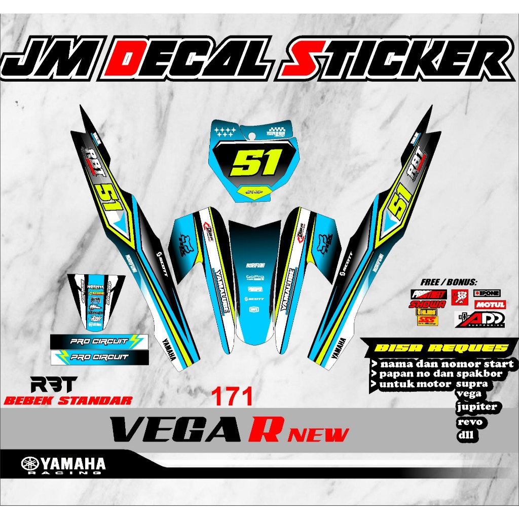 สติ๊กเกอร์ RBT STRIPING MOTOR VEGA R NEW MOTOR CRF KLX 150 KLX BF KLX GORDON DTRACKER KX YZ KTM VIAR