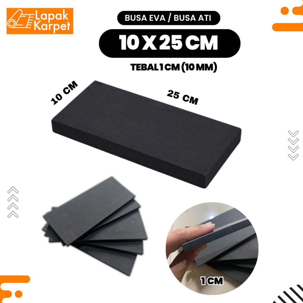 โฟม Eva / โฟมหัวใจ / ฟองน้ํา Eva / โฟม Eva / ขนาด 10x25 ซม. / หนา 1 ซม. (10 มม.) / โฟมตับอเนกประสงค์