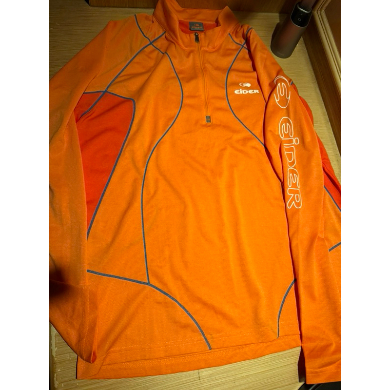 สีส้ม Eider Baselayer เสื้อยืดเดินป่ากลางแจ้ง Trekking Mountain เสื้อยืดต้นฉบับ 100% eider baslayer 