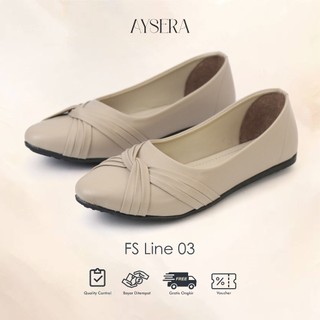 AYSERA - Sandal Flatshoes Wanita Tercantik Sandal Balet Kerja Sekolah Motif Tali