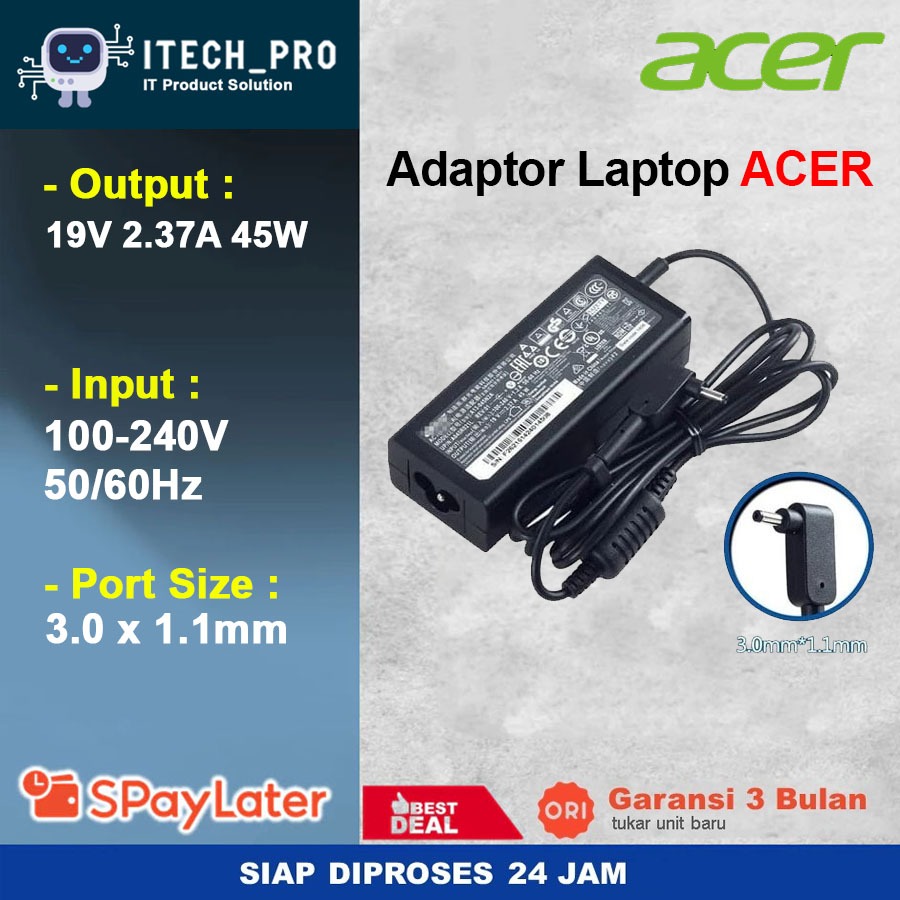 Original Acer SW5-111 SW5-173 SW5-173P SW521 SW5-271P SW7-272 ใหม่อะแดปเตอร์ชาร์จ