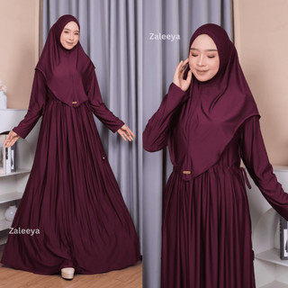 Zelina Gamis Set Hijab Abaya Jersey Premium Terbaru Gamis Umroh 2025 Busui Frendly