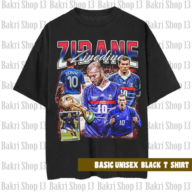 Zinedine ZIDANE Vintage Wash Zinedine Zidane France เสื้อฟุตบอล Unisex