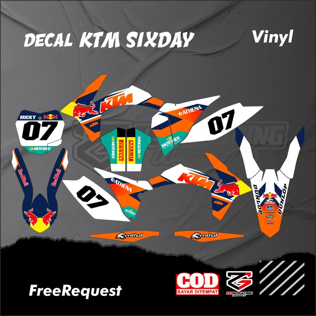 DECAL KTM SIXDAY DECAL KTM 250 KTM 85 สติ๊กเกอร์ร่างกายเต็มรูปแบบ KTM 250