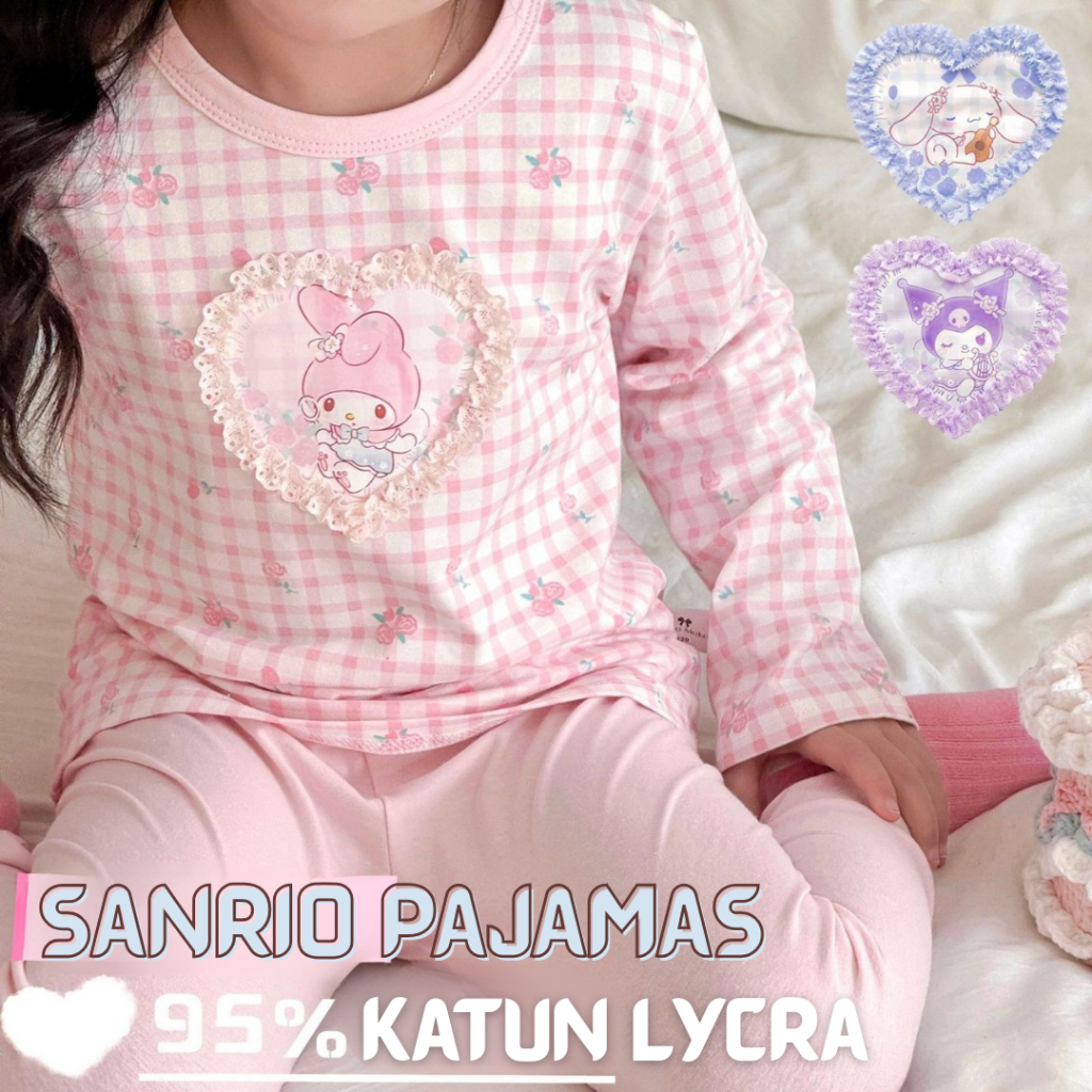 ชุดนอน Sanrio Love | เด็กผู้หญิง PAJAMAS | ชุดนอนเด็กผู้หญิง