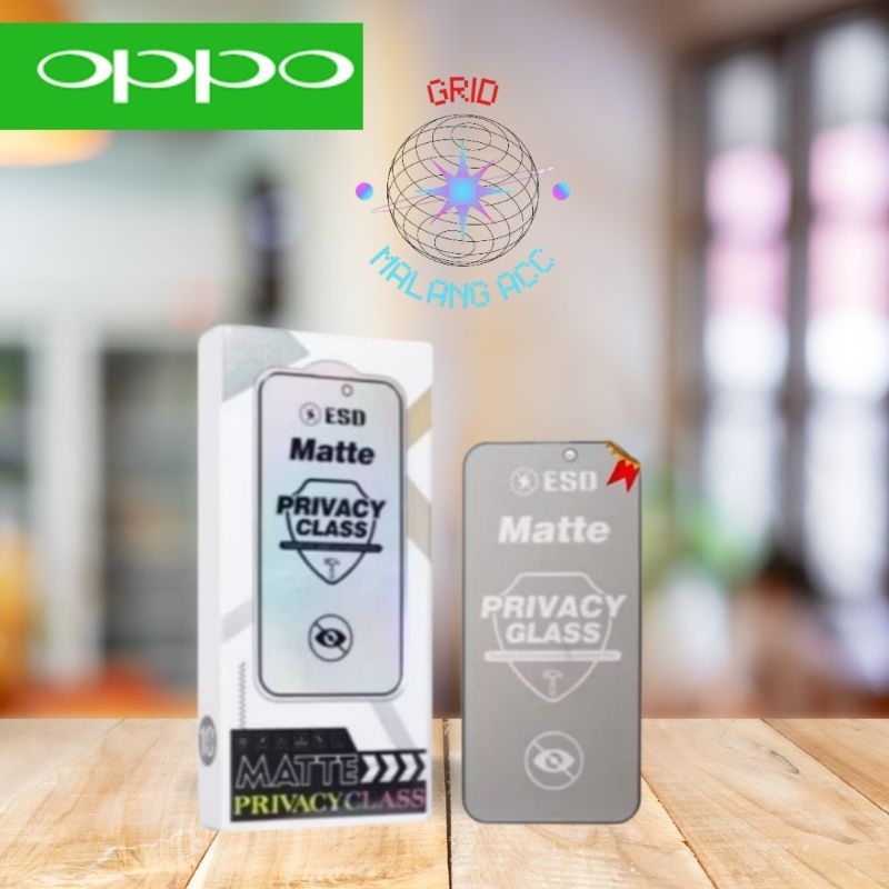 กระจกนิรภัย ESD Matte Privacy Spy Anti glare Oppo A3s F9/A7 A5S/A11K/A12 A1K/C2 F11 F11 pro A31 A15/