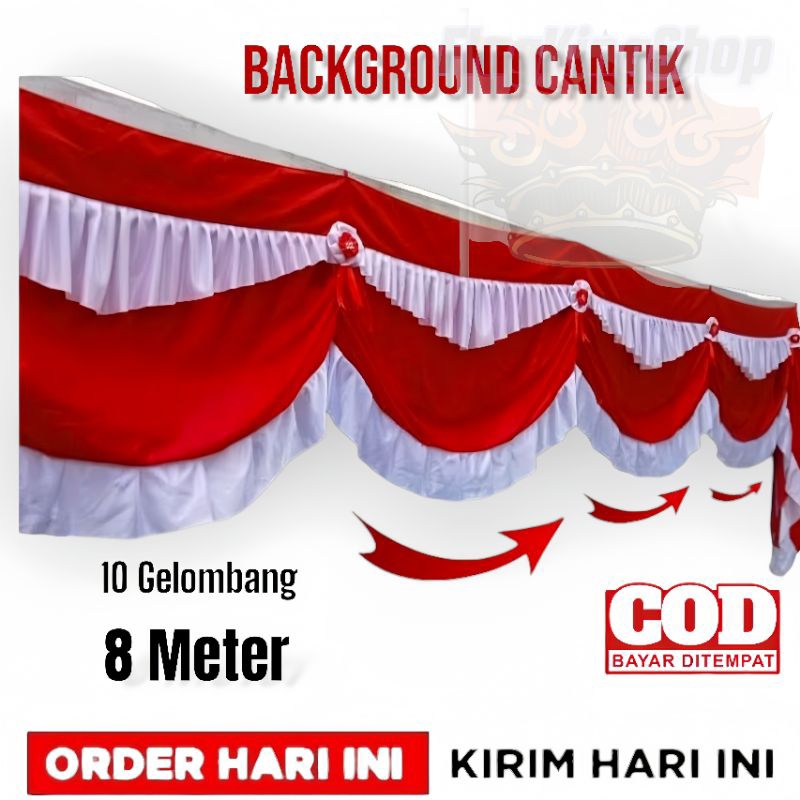 MERAH BEAUTIFUL RED และ WHITE BACKGROUND FLAG และ GARUDA 10 WAVES