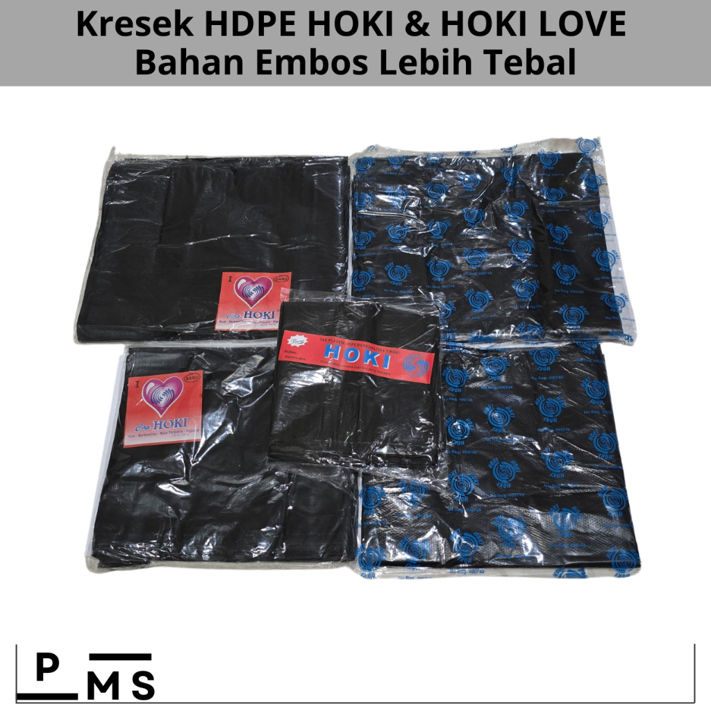 ถุงพลาสติก HDPE สีดํา ยี่ห้อ Hoki & Hoki Love วัสดุหนาและนูน - ถุงพลาสติก HOKI HDPE