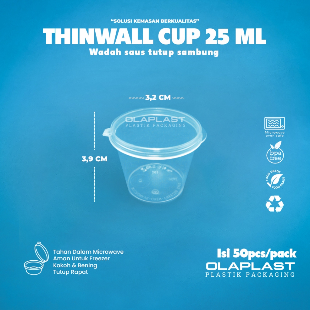 Thinwall Cup Sauce / Pudding 25ml / SAMBAL CUP / ถ้วยซอส