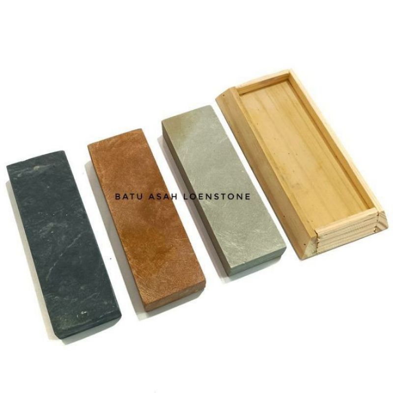 หินลับ Loenatone ธรรมชาติแท้ 15x5x2cm 1 ชุด มี 3 ชิ้น 6000 4000 1000 ฟรีผู้ถือ