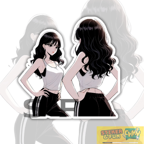 CUTE GIRL ANIME CUTE 37 ชุดสติ๊กเกอร์ไวนิลลามิเนต