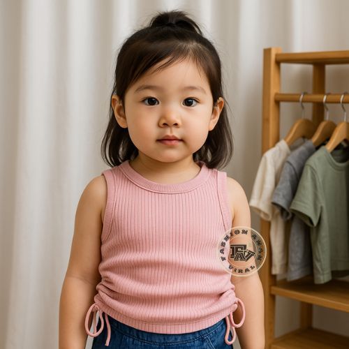 KATUN Jevelin LEKMONG เสื้อยืดมีเชือกรูดสําหรับเด็กอายุ 1-4 ปี Mola Top สําหรับสาวผ้าฝ้ายวัสดุซี่โคร