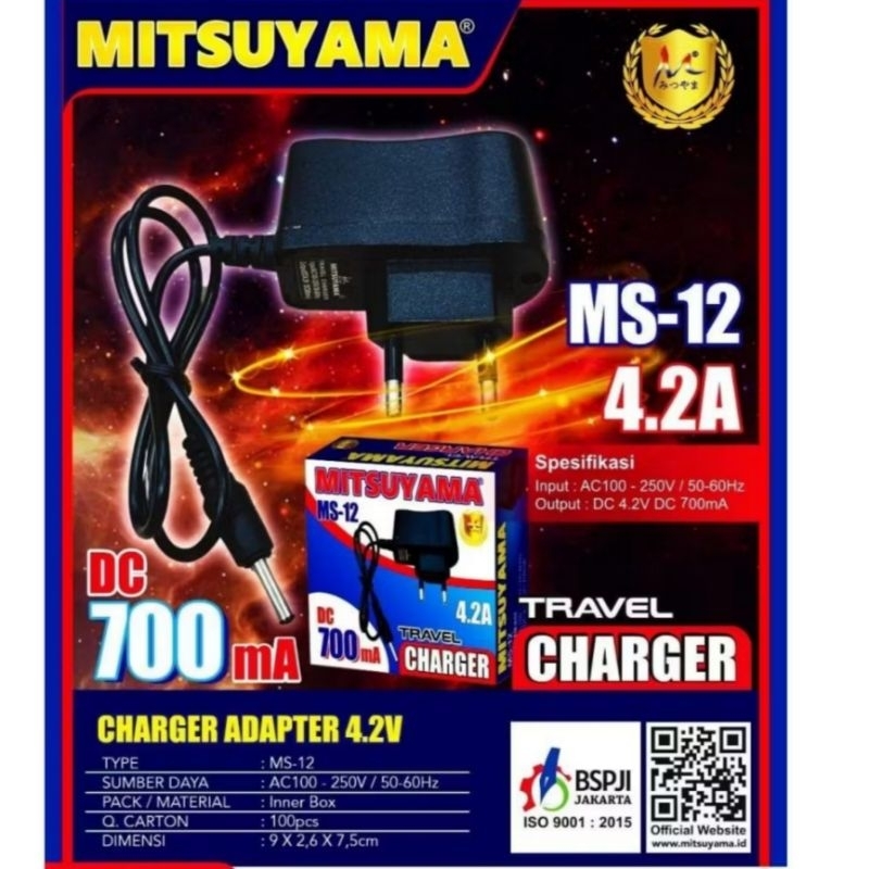 MS 12 Headlamp Charger Adapter Travel Adapter DC 700mA Mitsuyama MS-12