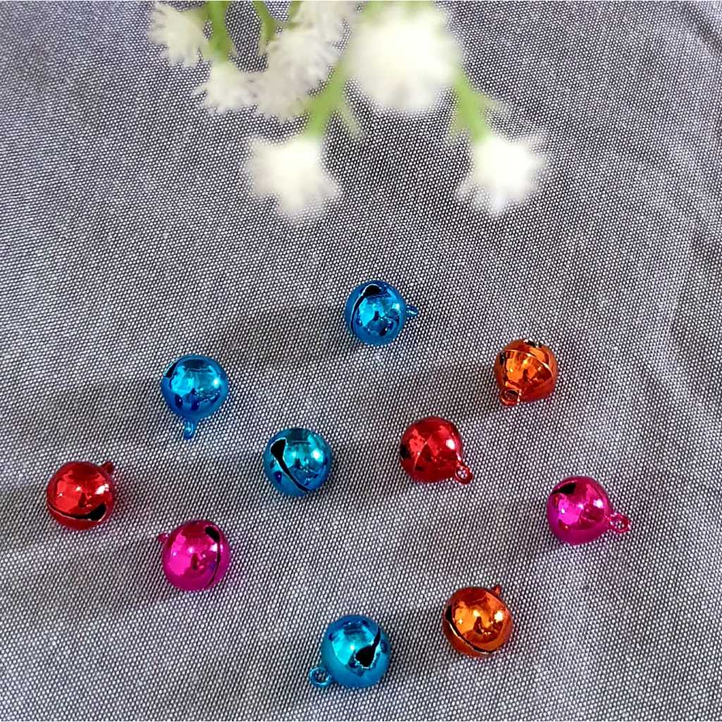 R-MNN กระดิ่งสีสันสดใส 12 มม./เขย่าแล้วมีเสียง/ลูกปัดสร้อยคอแมว/ตกแต่ง