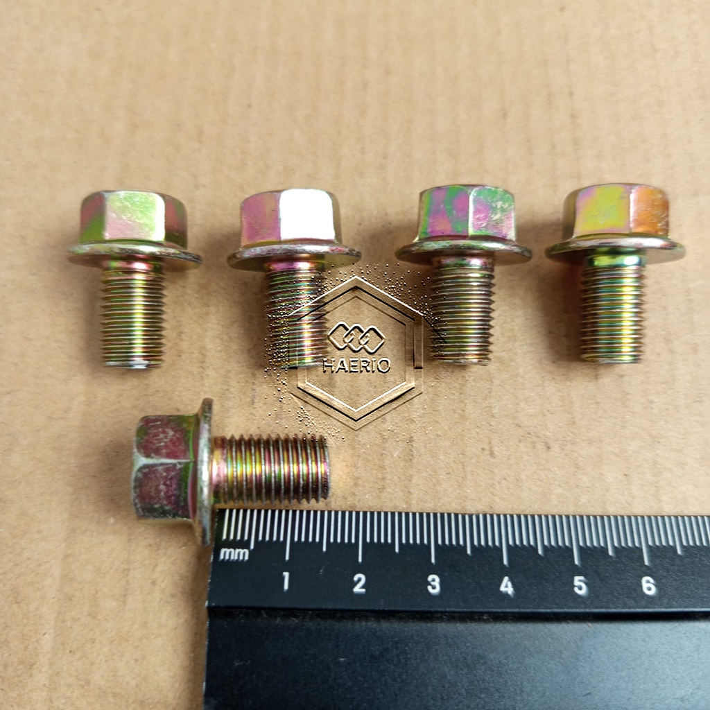 M10X16 สีเหลืองหมวก BOLT FLANGE BOLT M10 X 16 m10x15 m10 x 15 KEY 14 LENGTH 1.6 ซม.1.6 ซม.BUD M10X16