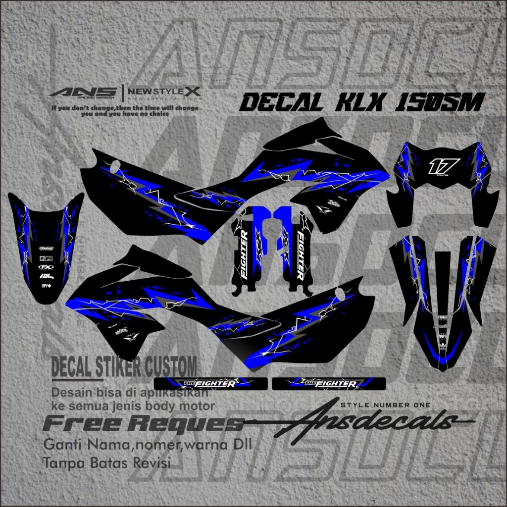 ล่าสุด 2023 KLX 150 SM สติ๊กเกอร์รูปลอกเต็มตัว KLX SM สติ๊กเกอร์ Kawasaki Klx 150sm สติ๊กเกอร์