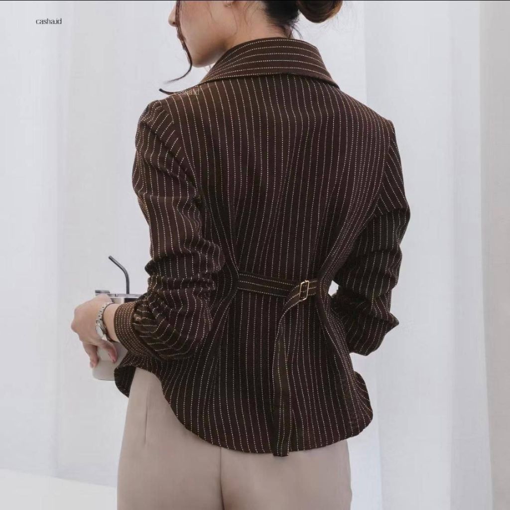 KEMEJA Luna Stripe Fit Shirt - Fit Body Shirt - เสื้อเชิ้ตผู้หญิงล่าสุด 2025