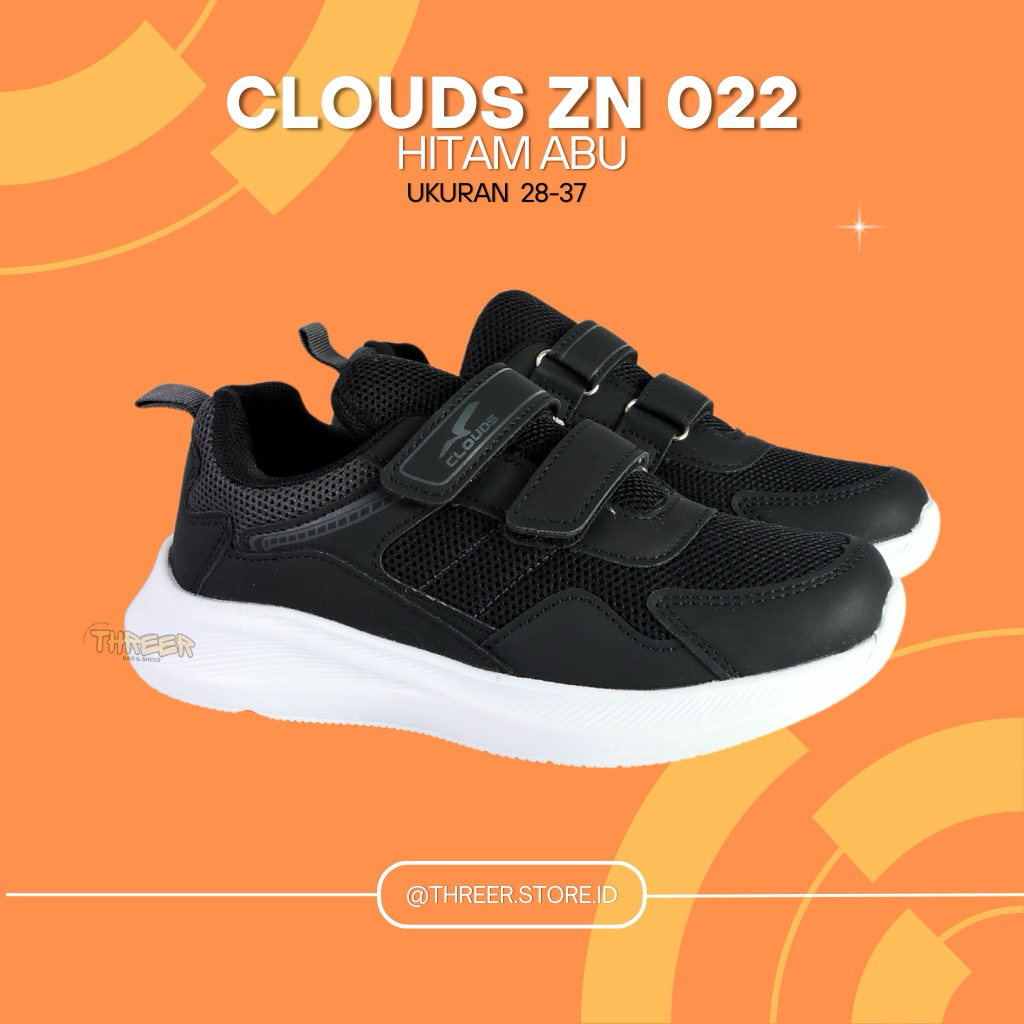 CLOUDS โดย dans ZN 022 สีดําสีเทารองเท้าเด็กลําลองของแท้ 100%