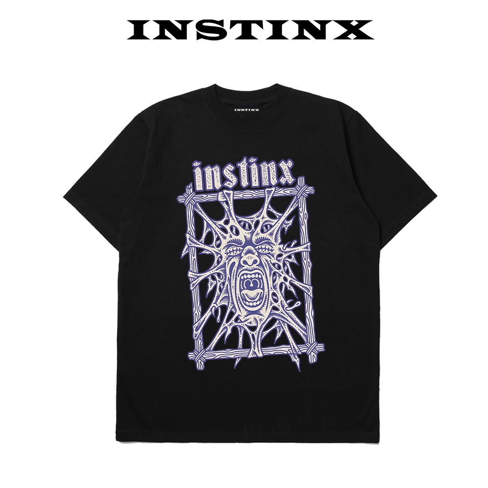 INSTINX - เสื้อยืด ETERNAL AGONY UNISEX สีดําและสีขาว