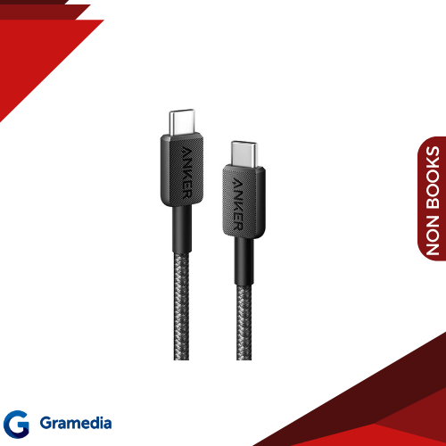 Gramedia Medan - ALFALINK ANKER 322 สาย USB-C เป็น USB-C 3 ฟุต