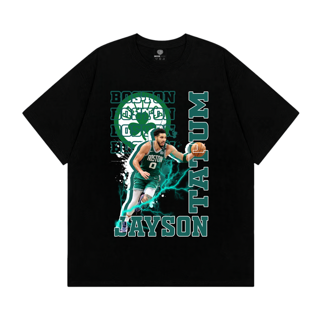 OYB Jayson Tatum Boston Celtics TShirt Vintage NBA เสื้อสําหรับผู้ชายและผู้หญิงแขนสั้น