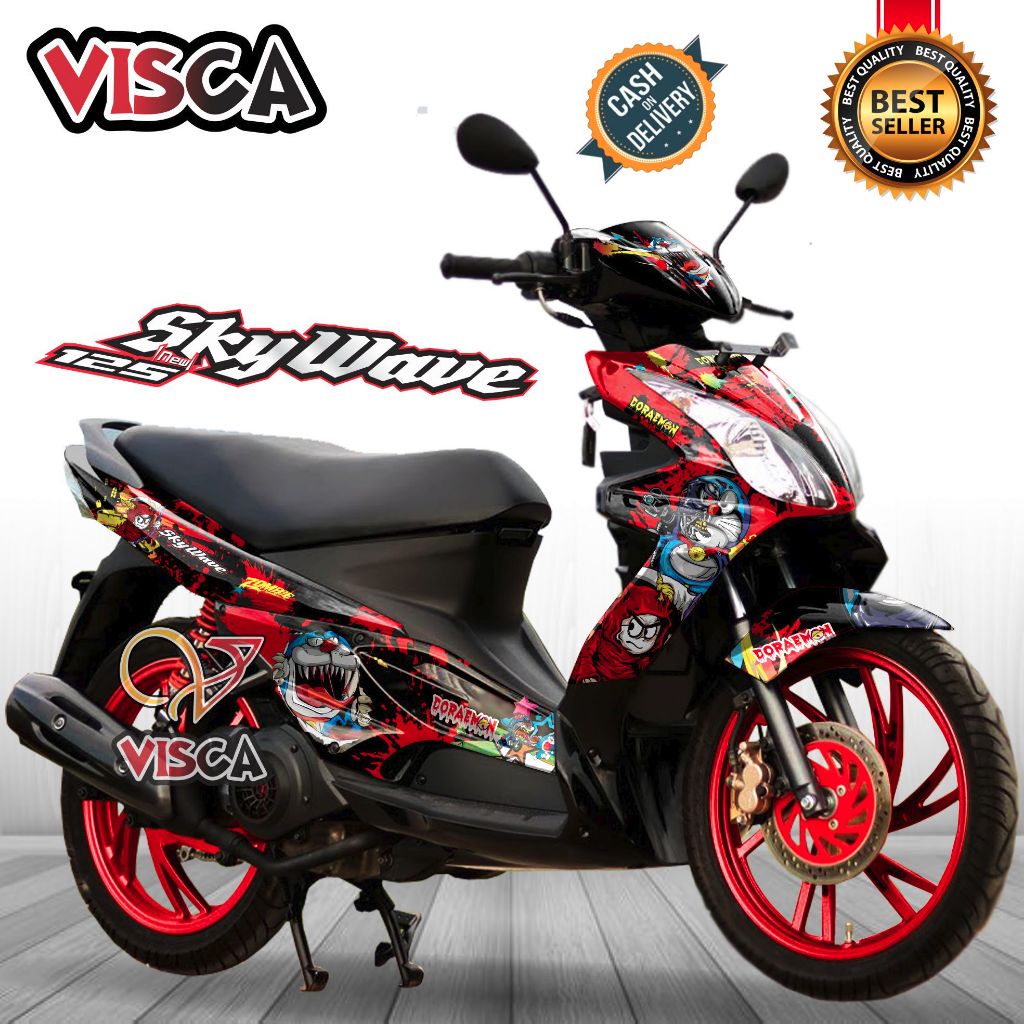 รูปลอก Skywave 125 สติ๊กเกอร์เต็มตัว Skywave 125 Full Body Striping Skywave 125 DORAEMON ZOMBIE