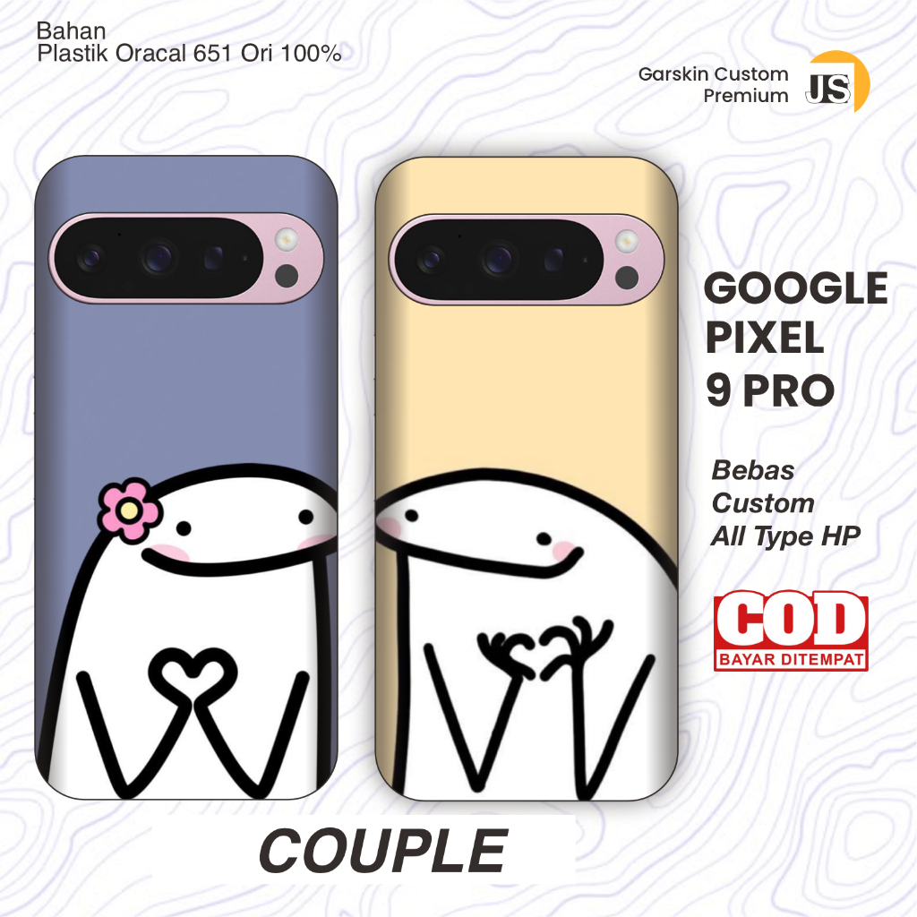 GARSKIN CUTE MOTIF COOL COUPLE G00GLE PIXEL 9 PRO สามารถปรับแต่งได้ 2 ชิ้น EASY TO INSTALL - เพียง c